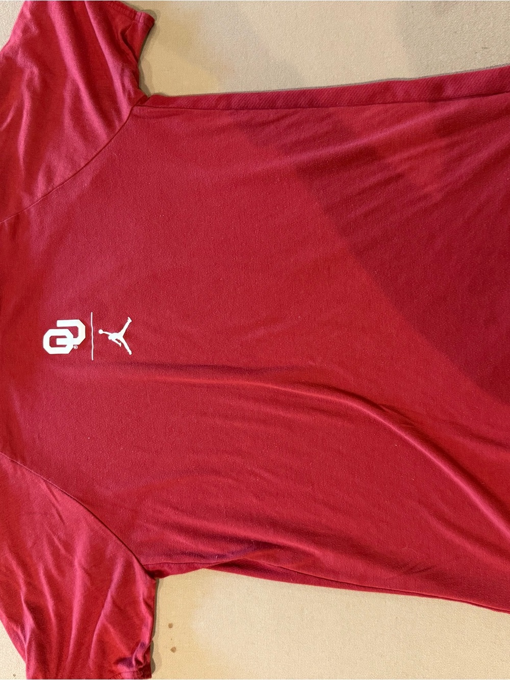 Jordan Men's Short-Sleeve Tee in Crimson with White Logos